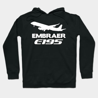 Embraer E195 Silhouette Print (White) Hoodie